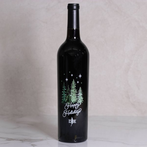 Happy Holidays Embossed Wine