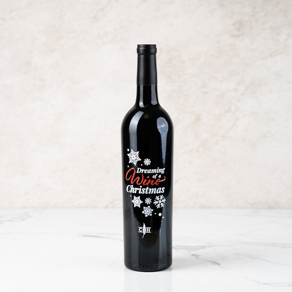 Dreaming of a Wine Christmas Embossed Wine