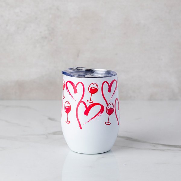 Hearts Insulated Wine Tumbler
