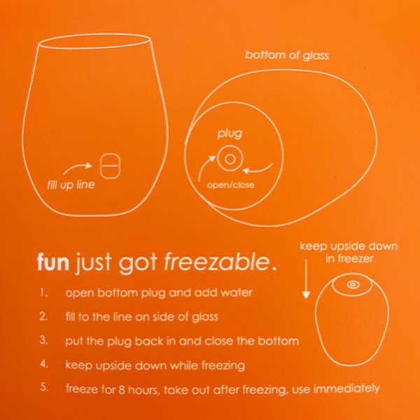 Orange Silicone Freezable Wine Glass
