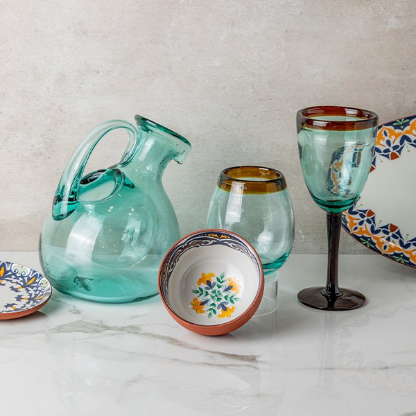 Vino Verano Seafoam Bubble Stemmed Glass