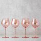 Slant Peach Stemmed Wine Glasses - Set of 4