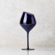 Slant Navy Stemmed Wine Glass