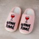 Wine Time Pink Slippers