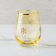 Gold Snowflake Stemless Wine Glass
