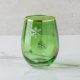 Green Snowflake Stemless Wine Glass