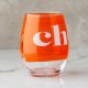 Cheers to You Orange Stemless Wine Glass