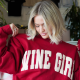 Wine Girl Sweatshirt Red
