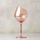 Slant Peach Stemmed Wine Glass