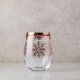 Red Snowflake Winter Entertaining Stemless Wine Glass